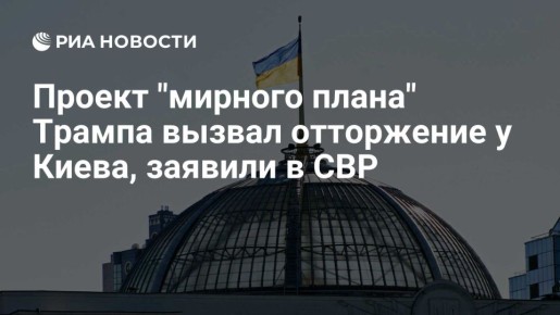 Кирилл Дмитриев: РИА Новости - СВР: проект "мирного плана" Трампа вызвал истеричное отторжение в окружении Зеленского